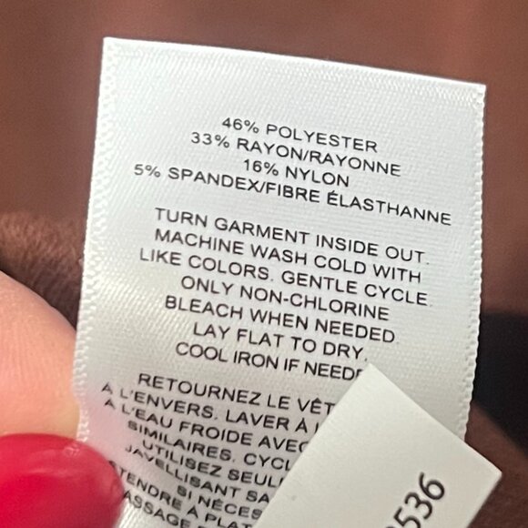 Express Chocolate Brown Sweater Dress Size XL Puff Sleeve Modest Office - Picture 5 of 6